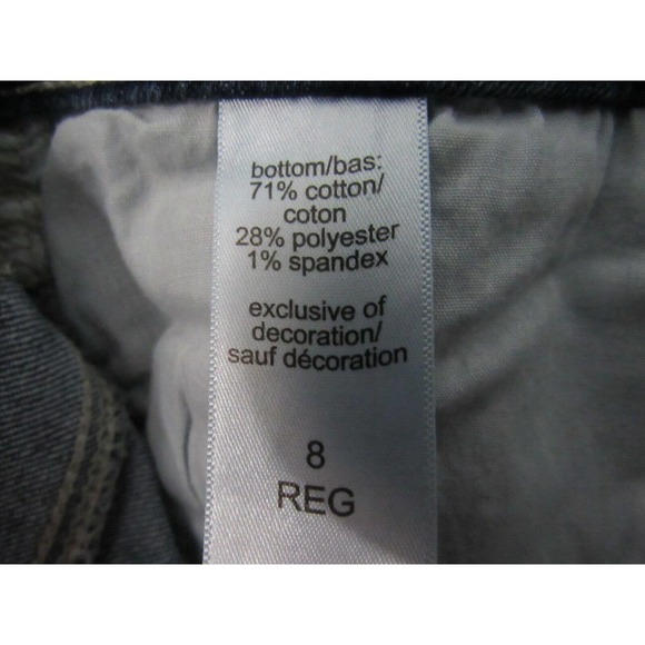 maurices Women Jeans Size 8 Blue Regular Stretch Bootcut Mid Rise Blasted Denim - Picture 4 of 4
